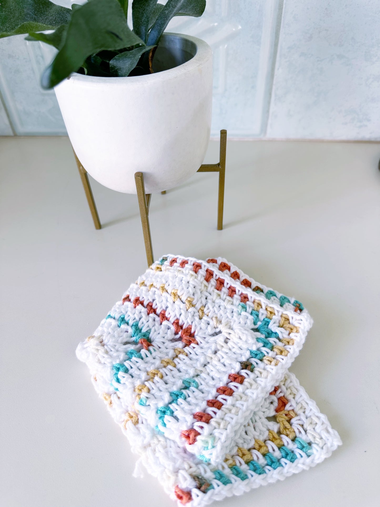 Crochet Washcloth - Mossy Meadow