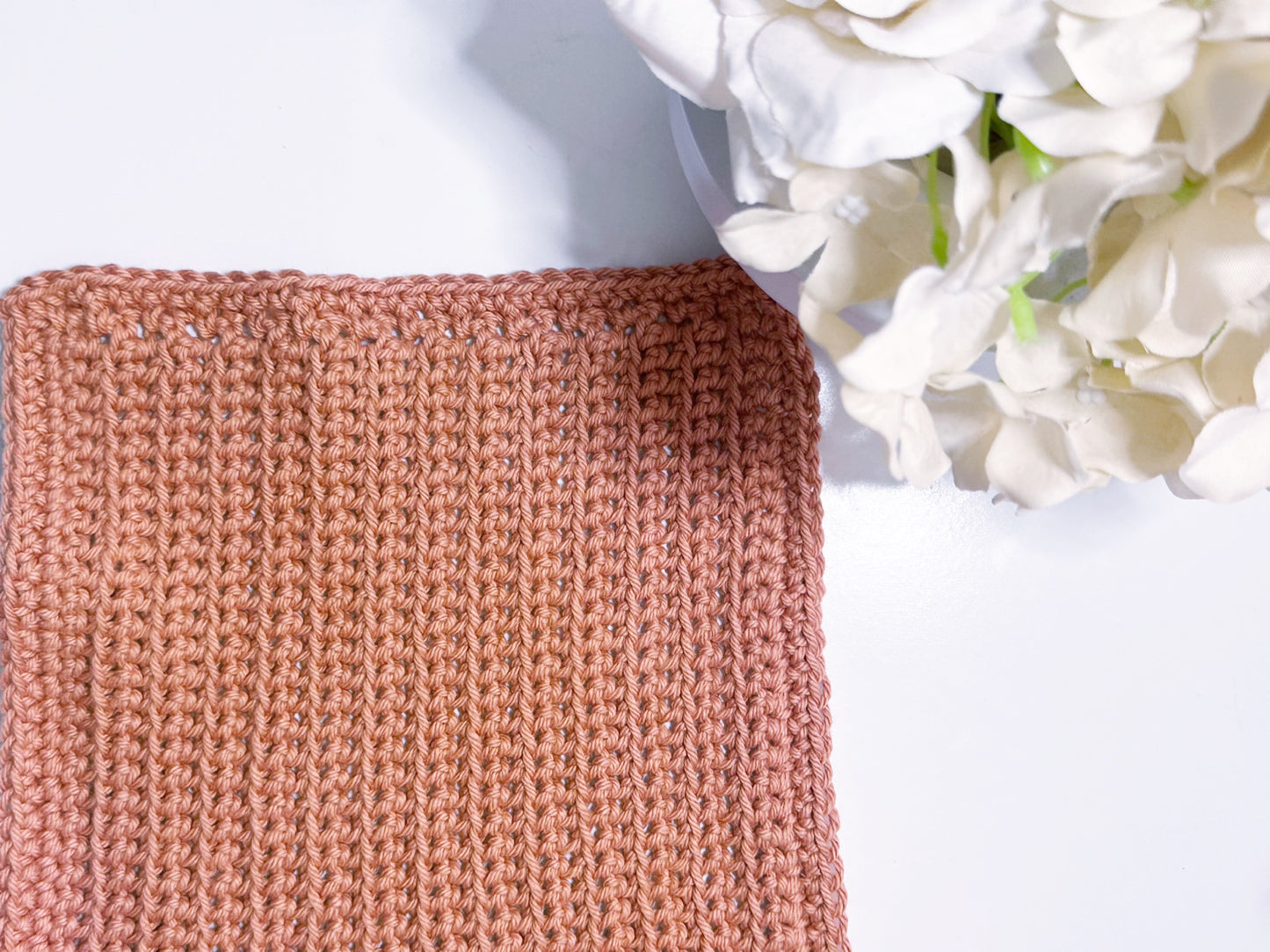 Crochet Washcloth - Terracotta Steps