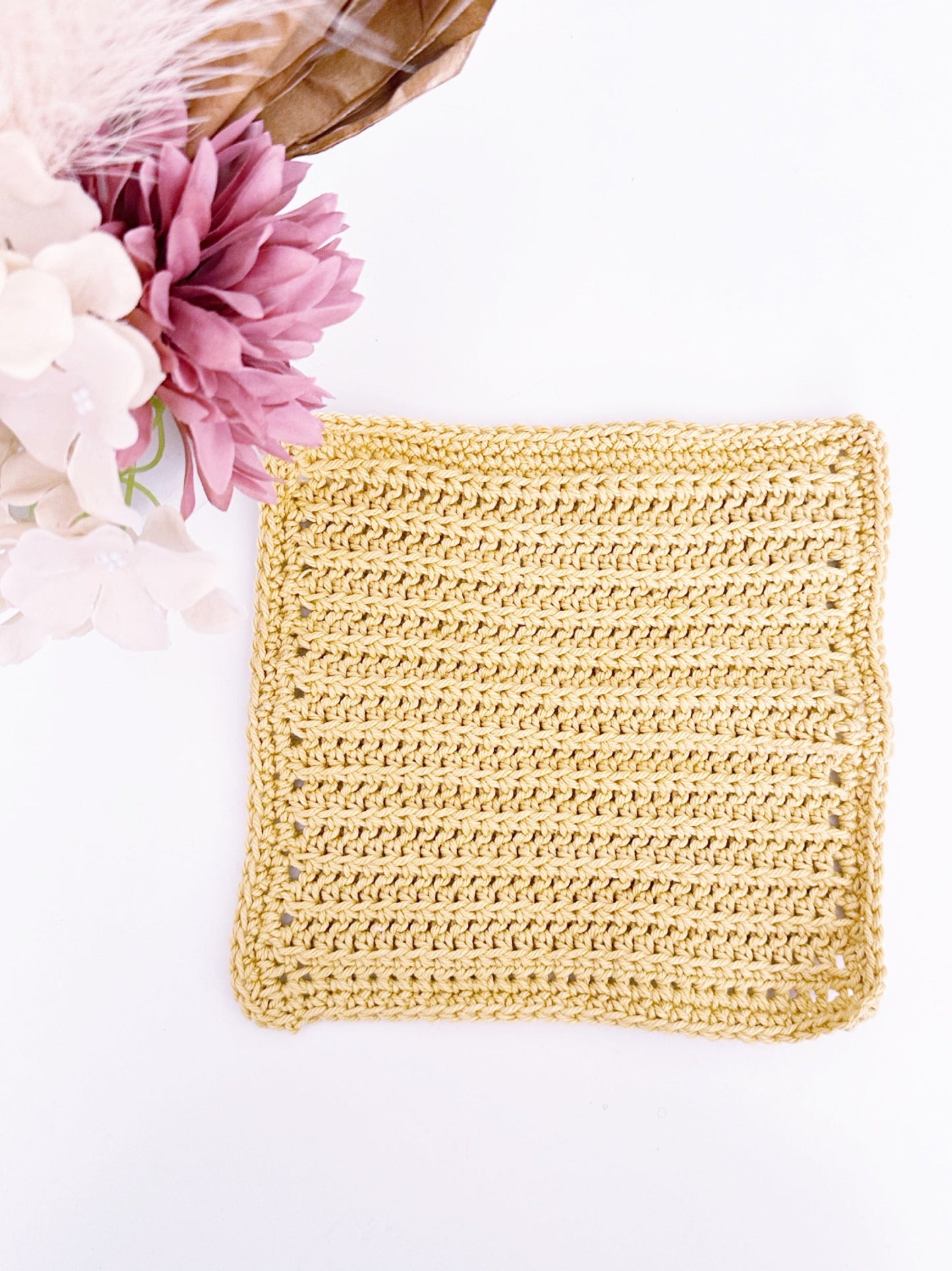 Sunlit Sands Crochet Washcloth Pattern | Beginner-Friendly PDF