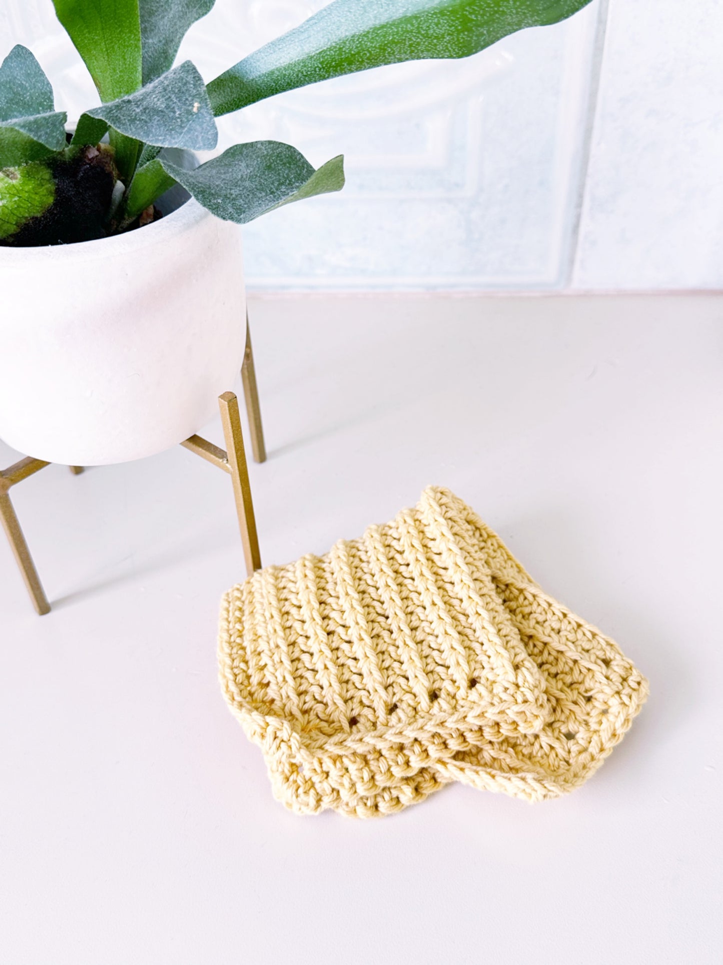 Sunlit Sands Crochet Washcloth Pattern | Beginner-Friendly PDF