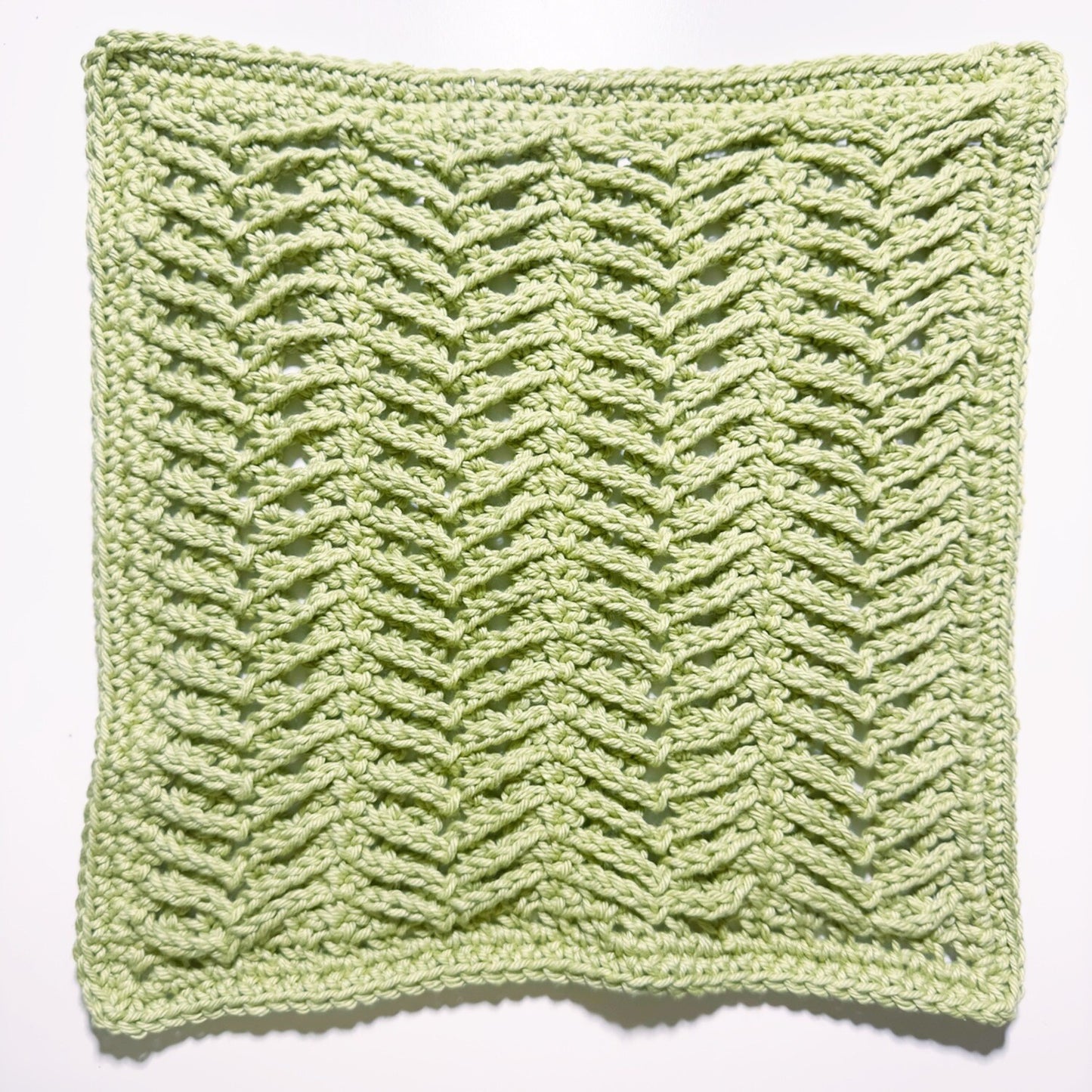 Crochet Washcloth - Green Leaves