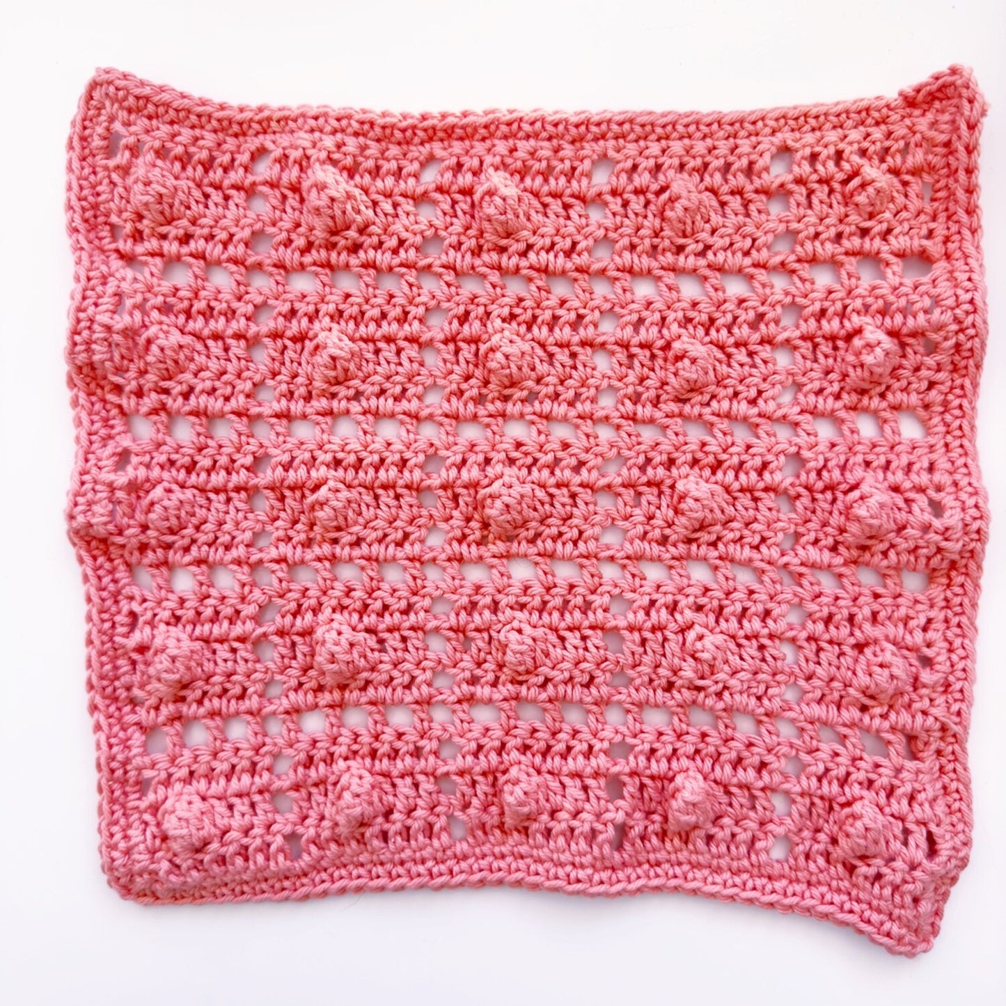 Crochet Washcloth - Popcorn Lattice