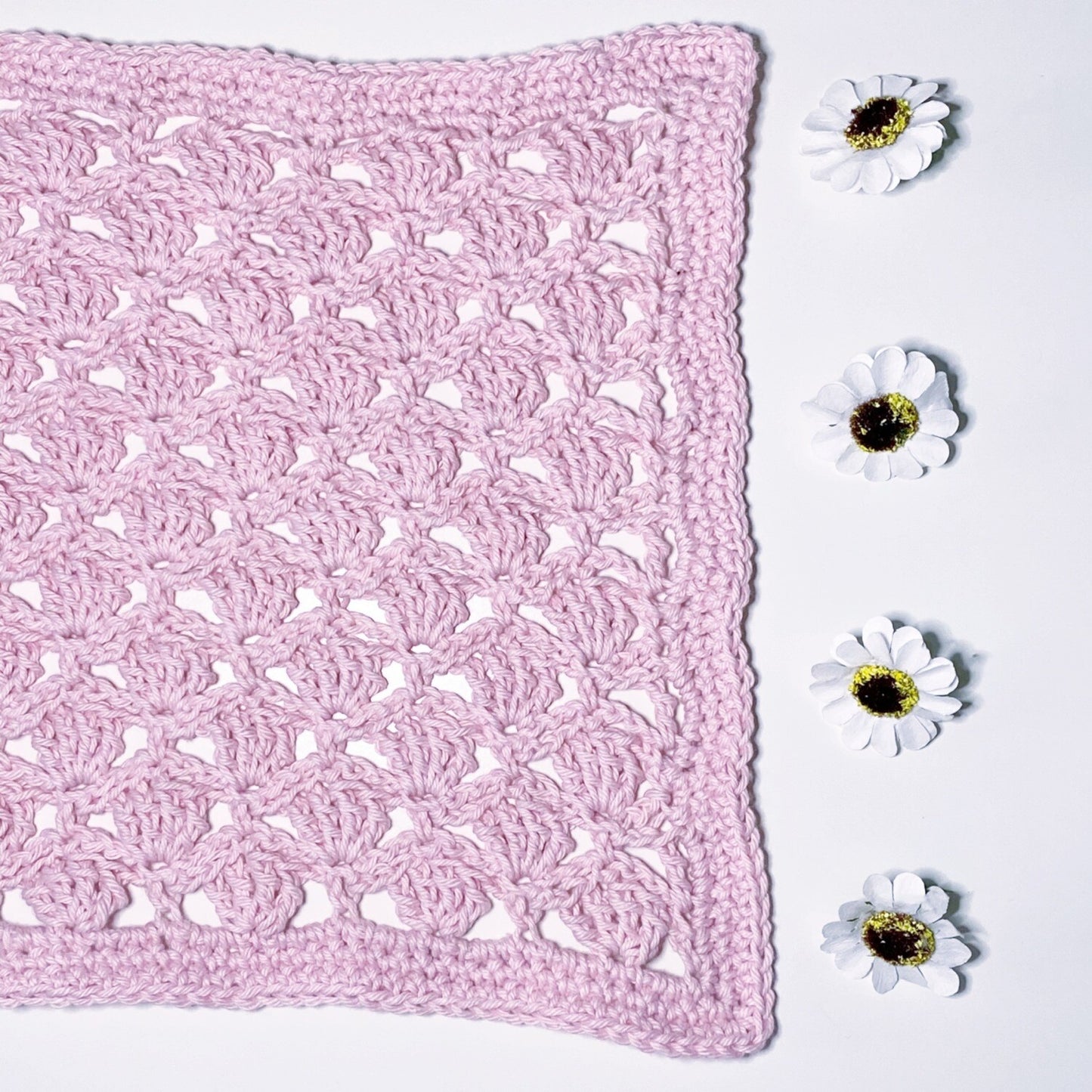 Crochet Washcloth - Cherry Blossom