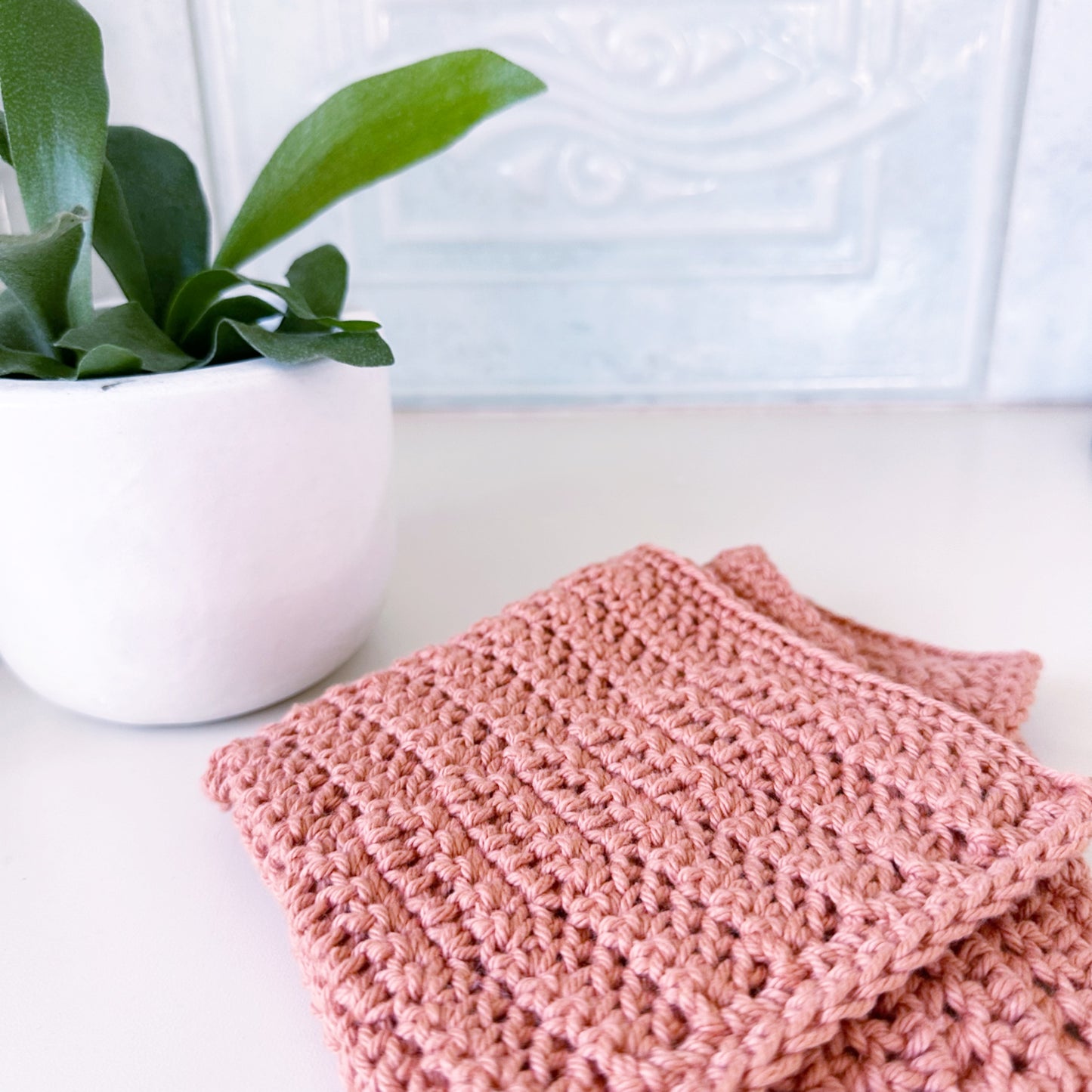 Crochet Washcloth - Rosewood Rows